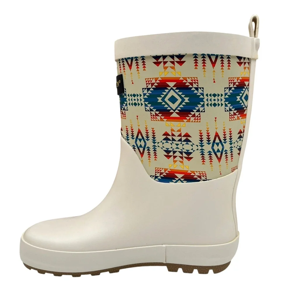 Pendleton Tucson Little‎ Boys Rubber Mid-Calf Rain Boots Size 11/12 Beige-Multi